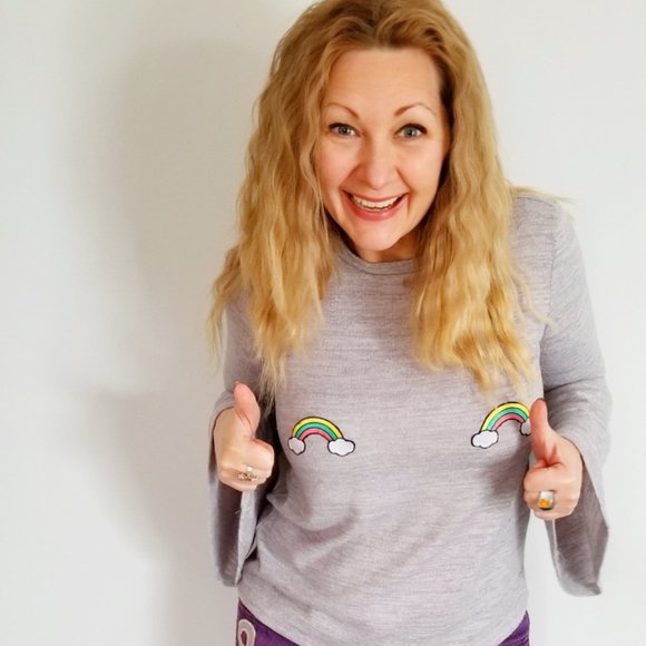 🌈 Rainbow Pride Bell Sleeved Sweater (S/M) 🏳️🌈 - Picture 4 of 4